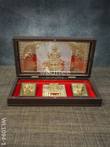 Gold Plated Prayer Box Large - Wl1094 Lakshmi Paduka