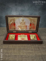 Gold Plated Prayer Box Large - Wl1094 Lakshmi Paduka