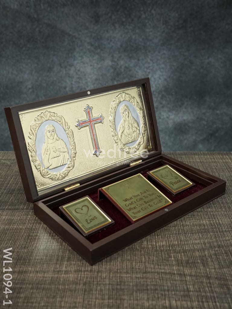 Gold Plated Prayer Box Large - Wl1094 Paduka