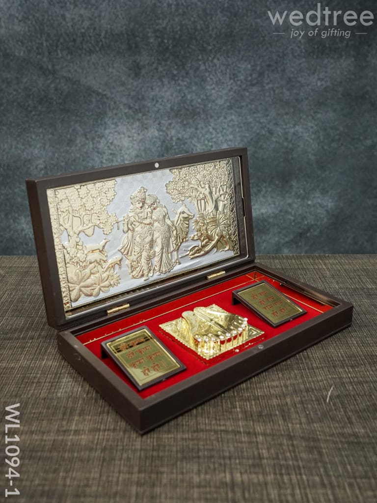 Gold Plated Prayer Box Large - Wl1094 Paduka