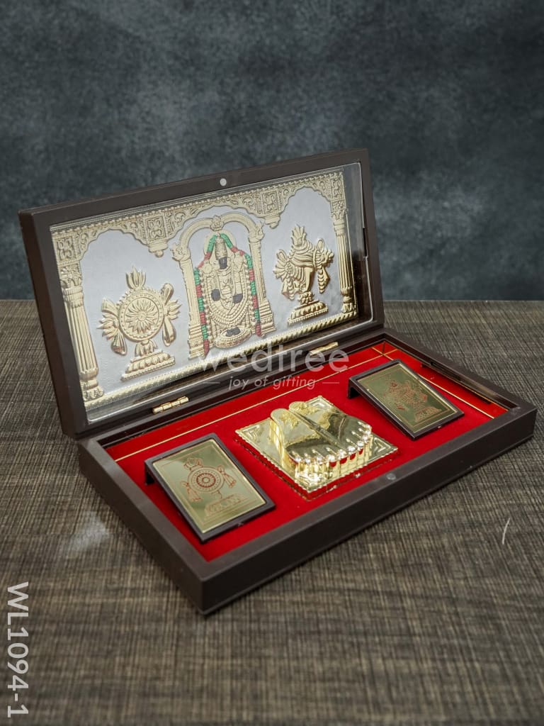 Gold Plated Prayer Box Large - Wl1094 Paduka