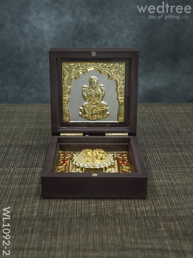 Gold Plated Prayer Box Mini - Wl1092 Lakshmi Paduka