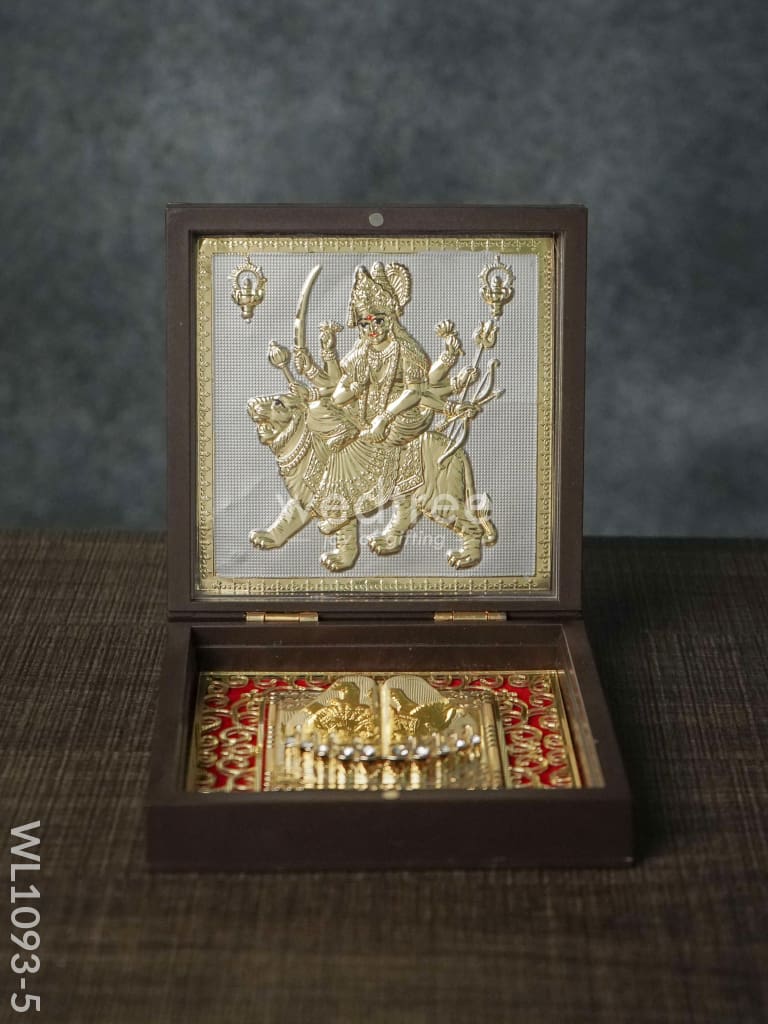 Gold Plated Prayer Box Small - Wl1093 Durga Paduka