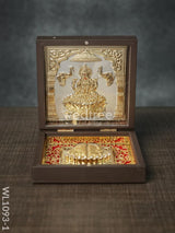 Gold Plated Prayer Box Small - Wl1093 Lakshmi Paduka