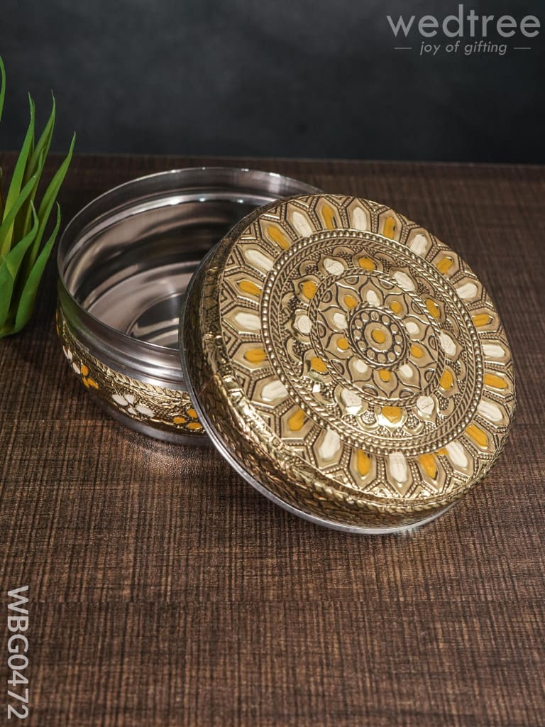 Oxidised Poori Box - 4 Inches Wbg0472 Boxes