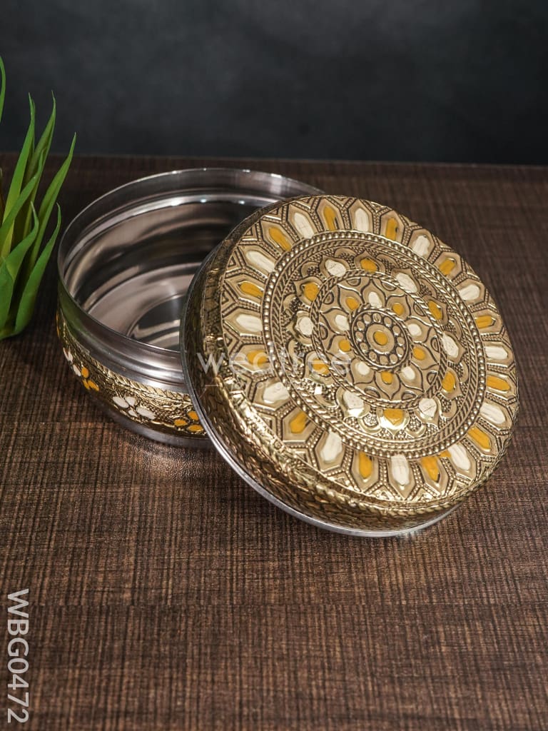 Oxidised Poori Box - 4 Inches Wbg0472 Boxes