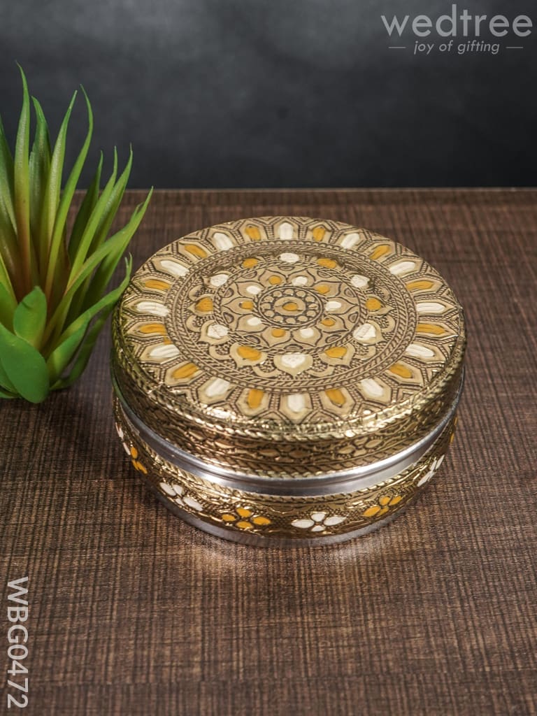 Oxidised Poori Box - 4 Inches Wbg0472 Boxes