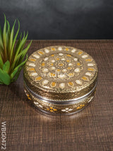 Oxidised Poori Box - 4 Inches Wbg0472 Boxes