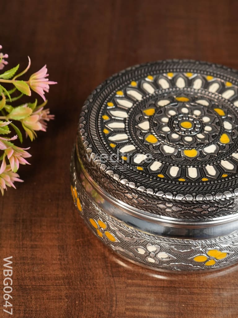 Oxidised Poori Box - 5 Inch Wbg0647 Boxes