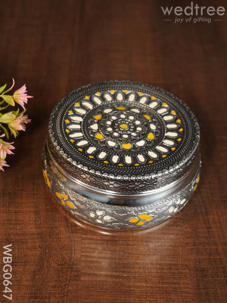 Oxidised Poori Box - 5 Inch Wbg0647 Boxes