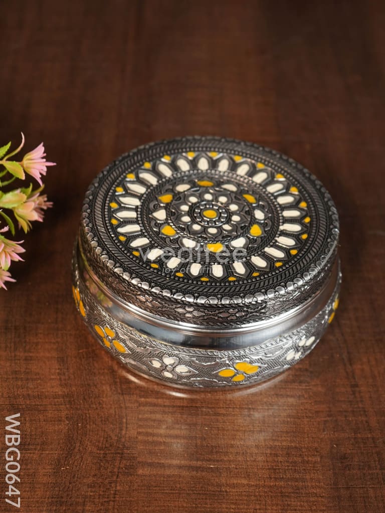 Oxidised Poori Box - 5 Inch Wbg0647 Boxes