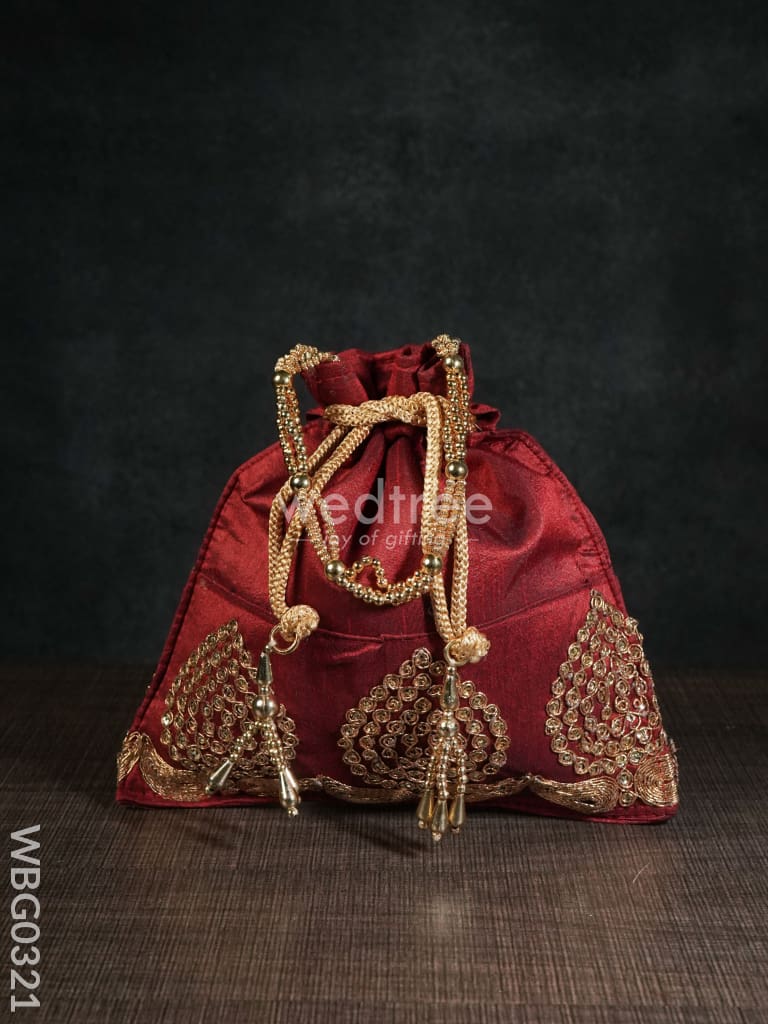 Golden Embroided Potli Bag - Wbg0321 Bags