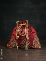 Golden Embroided Potli Bag - Wbg0321 Bags