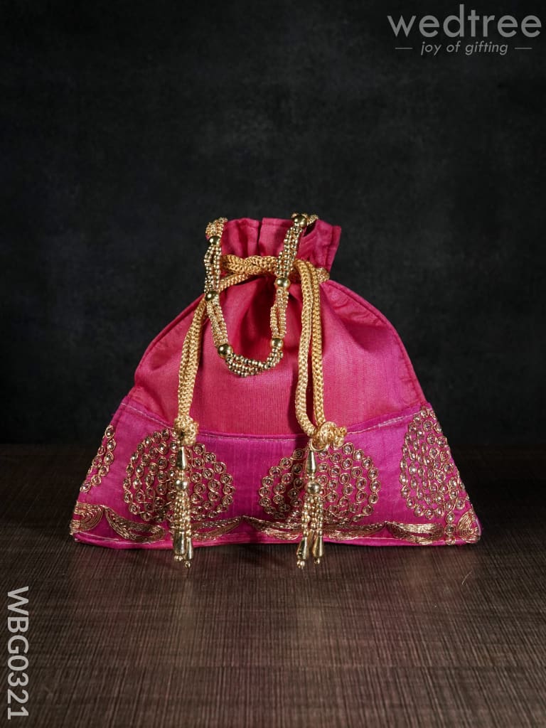 Golden Embroided Potli Bag - Wbg0321 Bags