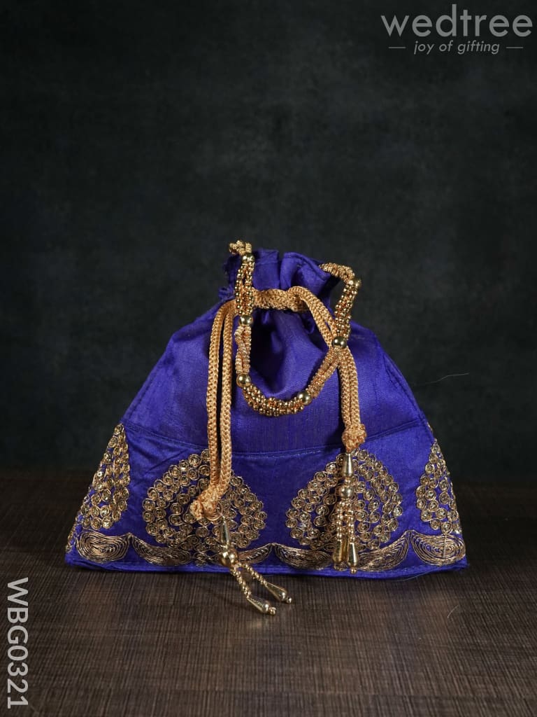 Golden Embroided Potli Bag - Wbg0321 Bags