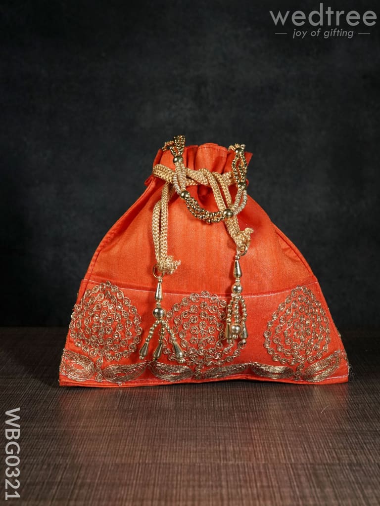 Golden Embroided Potli Bag - Wbg0321 Bags