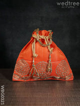 Golden Embroided Potli Bag - Wbg0321 Bags