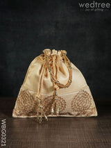 Golden Embroided Potli Bag - Wbg0321 Bags