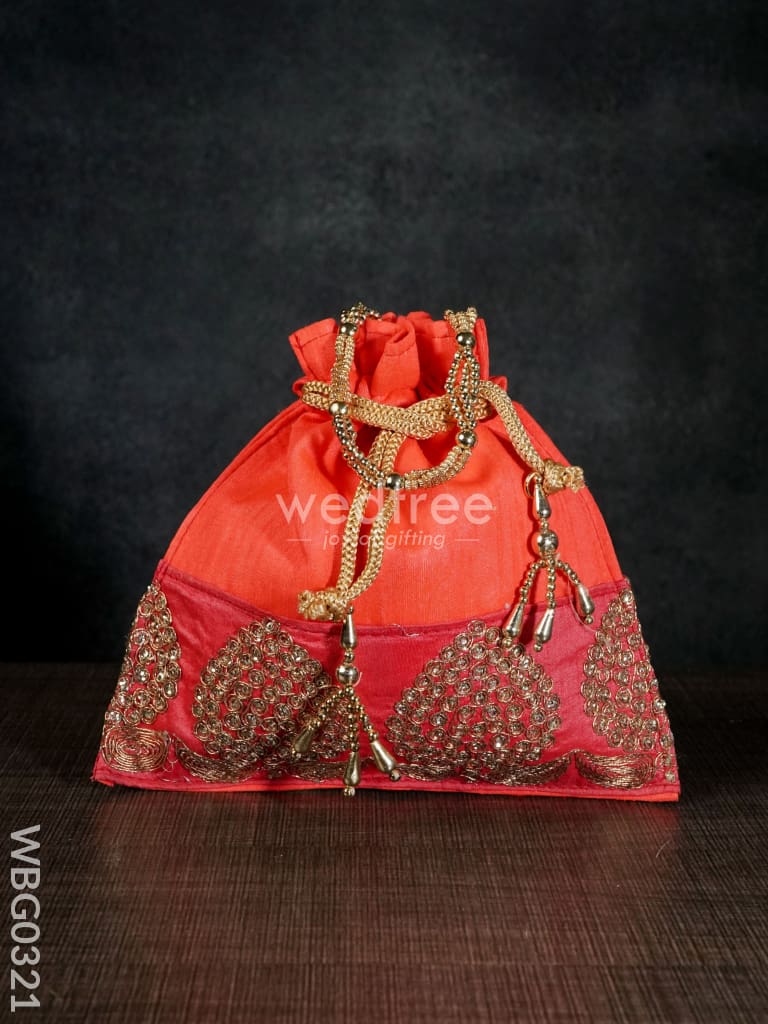 Golden Embroided Potli Bag - Wbg0321 Bags