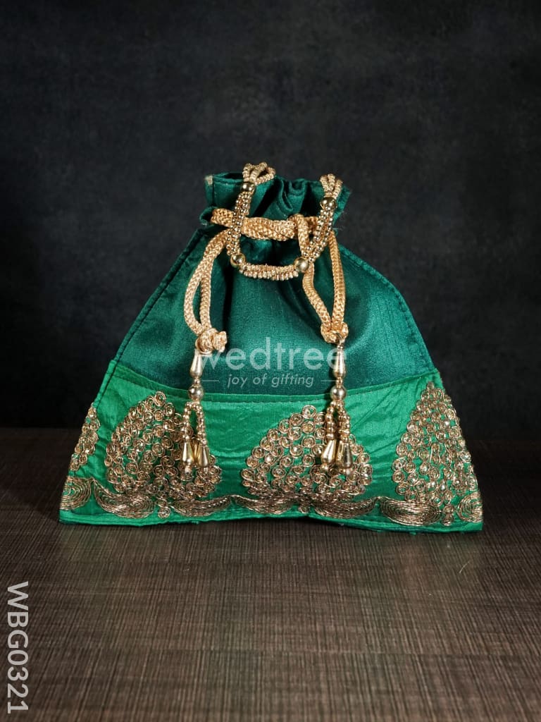 Golden Embroided Potli Bag - Wbg0321 Bags