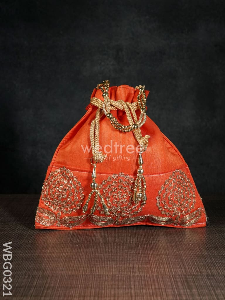 Golden Embroided Potli Bag - Wbg0321 Bags