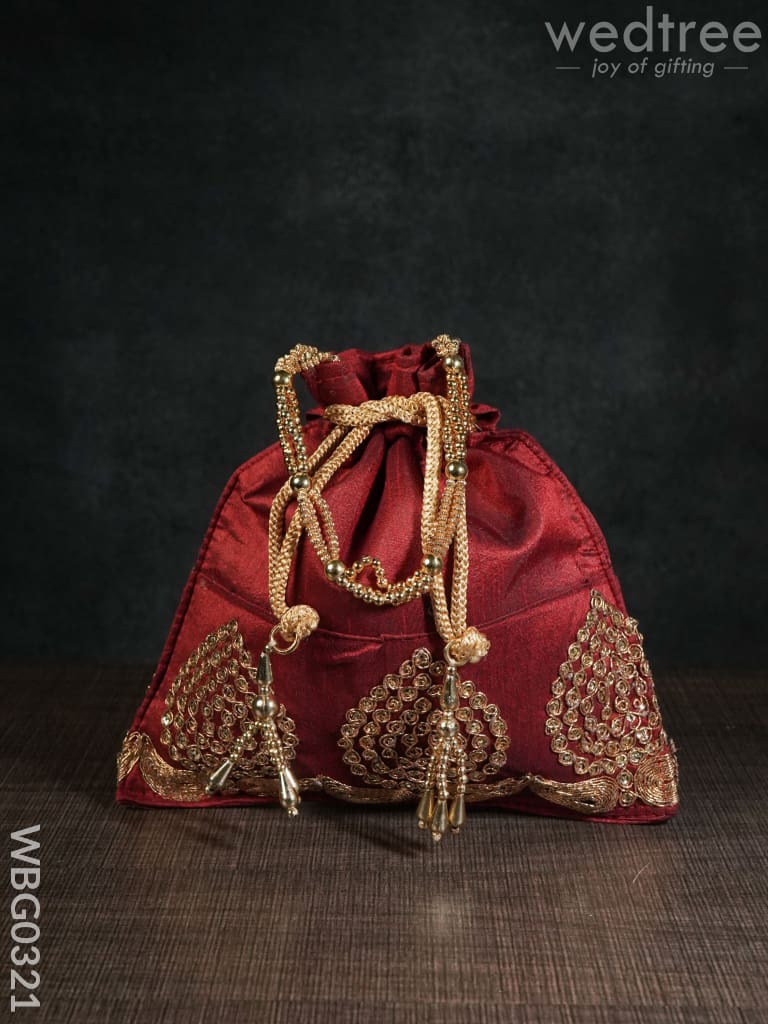 Golden Embroided Potli Bag - Wbg0321 Bags