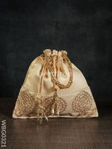 Golden Embroided Potli Bag - Wbg0321 Bags