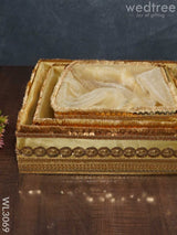 Golden Embroidered Trousseau Basket - Set Of 3 Wl3069 Wedding Essentials