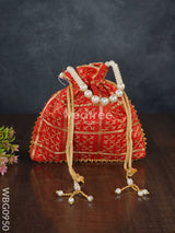 Golden Embroidery Design Potli Bag - Wbg0950 Bags