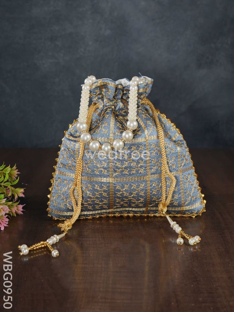 Golden Embroidery Design Potli Bag - Wbg0950 Bags