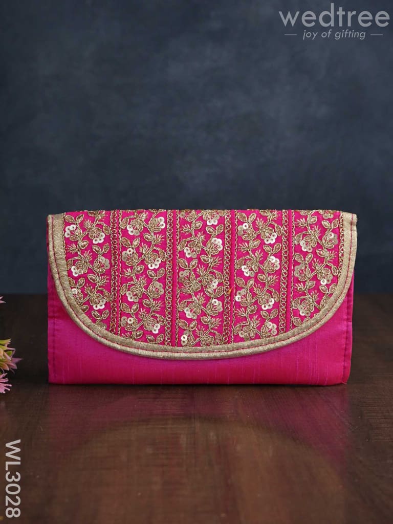 Golden Embroidery Sling Bag With Zardosi Work - Wl3028 Bags