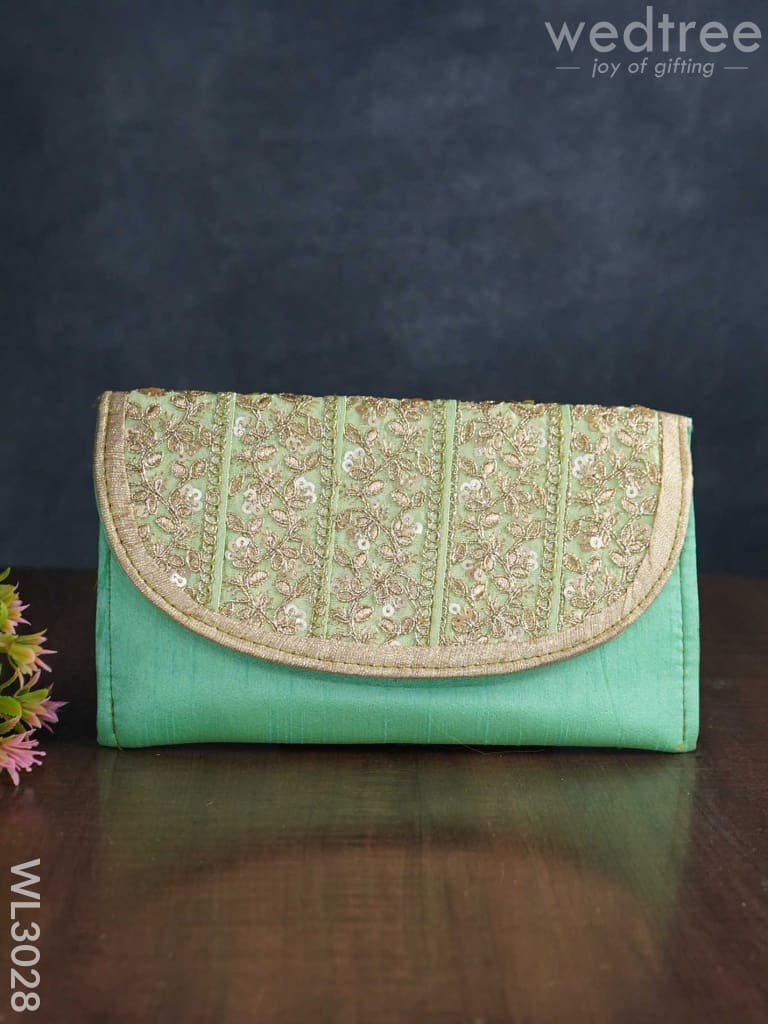 Golden Embroidery Sling Bag With Zardosi Work - Wl3028 Bags