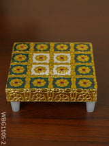 Meenakari Golden Manai - Wbg1105 4X4 Inch Pooja Utilities