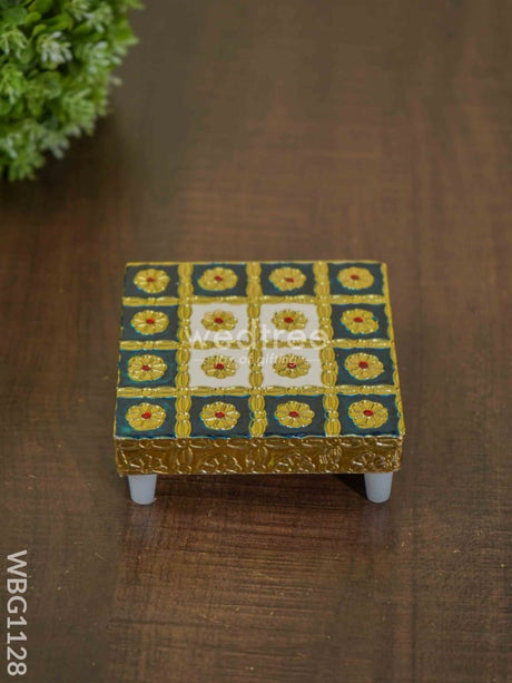 Golden Finished Green Meenakari Manai - 5X5 Wbg1128 Bajots &