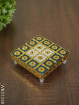 Golden Finished Green Meenakari Manai - 5X5 Wbg1128 Bajots &