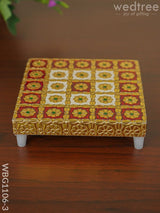 Meenakari Golden Manai - Wbg1106 5X5 Inch Pooja Utilities