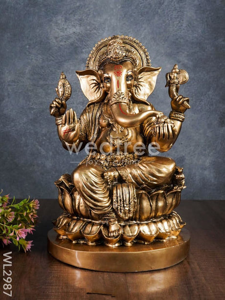 Golden Ganesha Idol - Wl2987 Showpieces