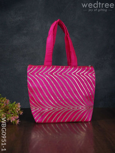Golden Lace Work Hand Bag - (10X8) Wbg0951 10X8 Inch Bags