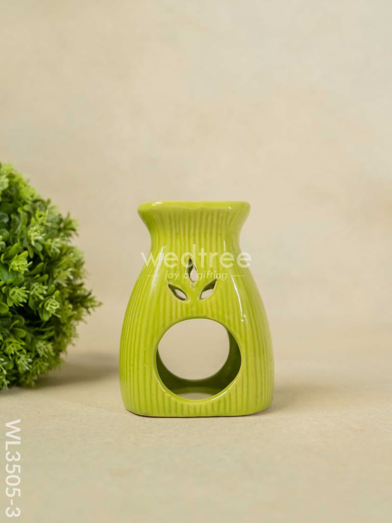 Blue Pottery Diffuser Candle Holder With Lemon Grass Oil And Incense Sticks - Wl3505-3 Candles &