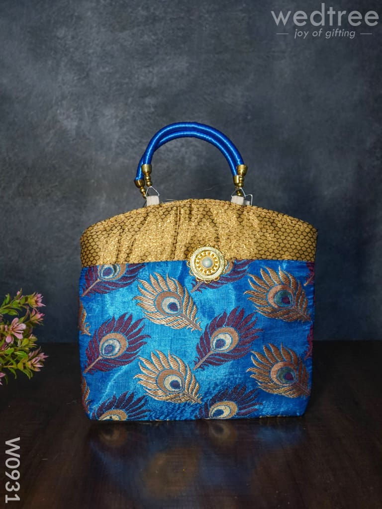 Hand Bag Peacock Feather Design - W0931 Bags