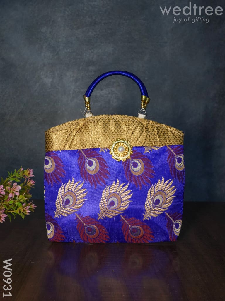 Hand Bag Peacock Feather Design - W0931 Bags