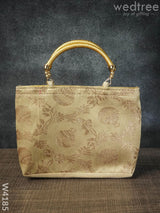 Hand Bag Raw Silk With Floral & Mango Design - W4185 Bags