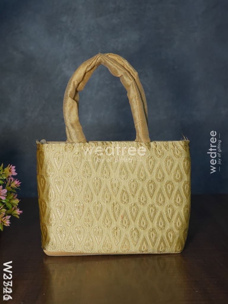 Hand Bag With Brocade Print - W3521 Bags