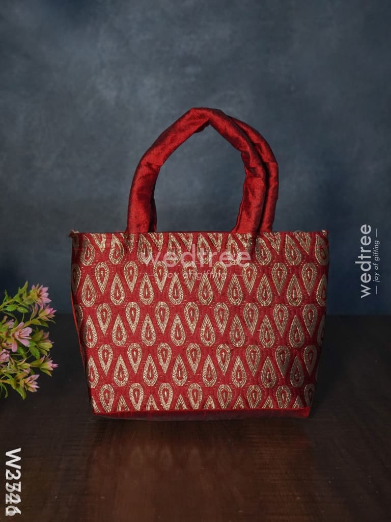 Hand Bag With Brocade Print - W3521 Bags