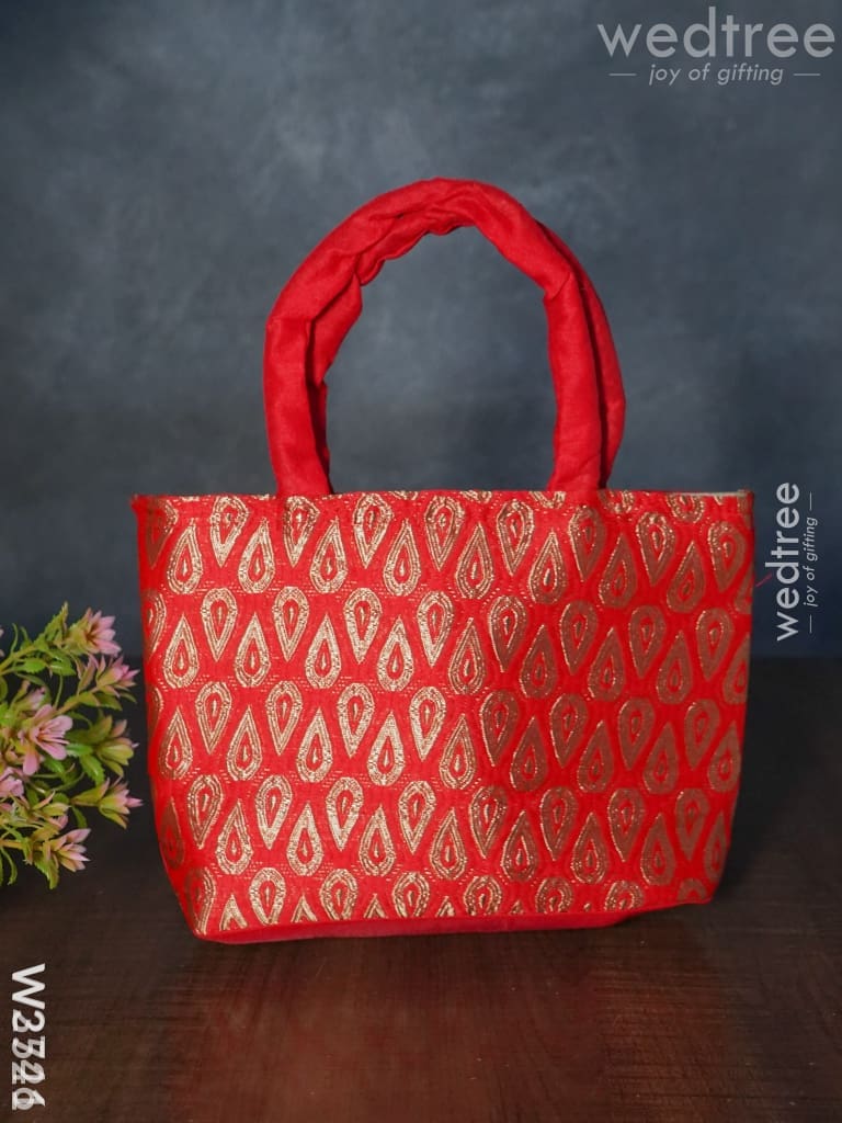 Hand Bag With Brocade Print - W3521 Bags