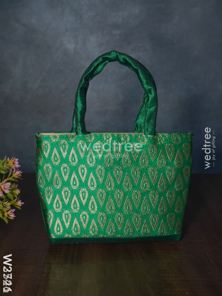 Hand Bag With Brocade Print - W3521 Bags