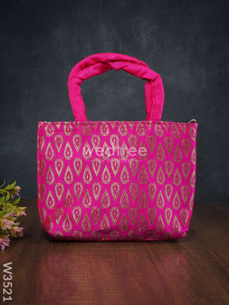 Hand Bag With Brocade Print - W3521 Bags