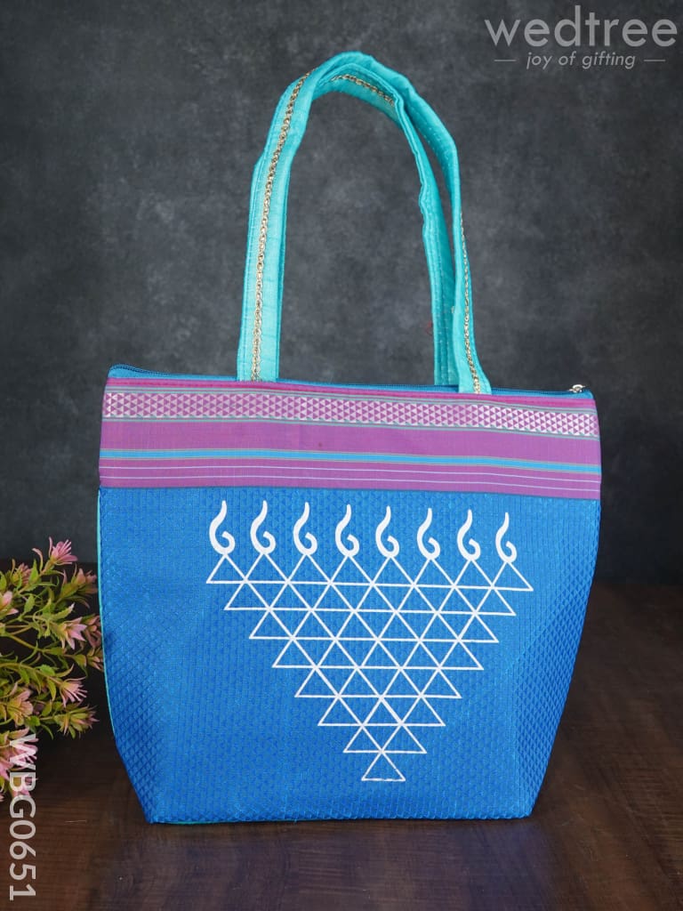 Hand Bag With Kolam Design - Wbg0651 Bags