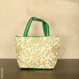 Hand Bag With Leaf And Floral Embroidery Design - W4580 Bags