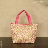 Hand Bag With Leaf And Floral Embroidery Design - W4580 Bags